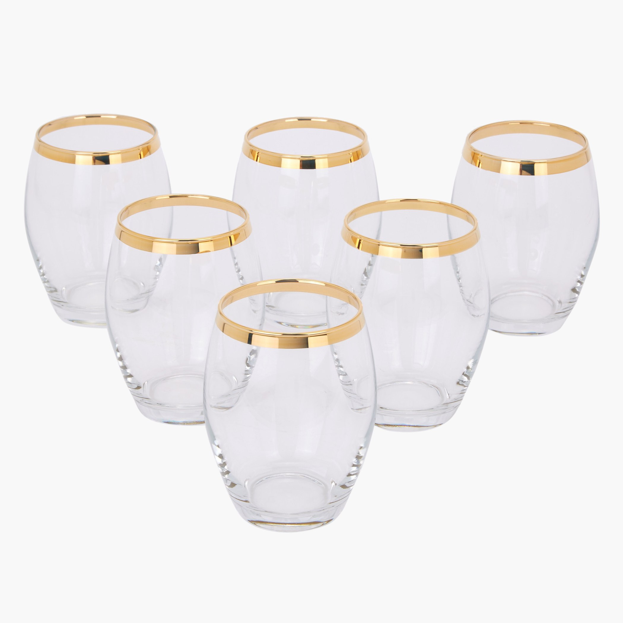 طقم أكواب مياه بحواف ميتاليك باريل - 6 قطع-hbxhomeware-hbxkitchen-image-1