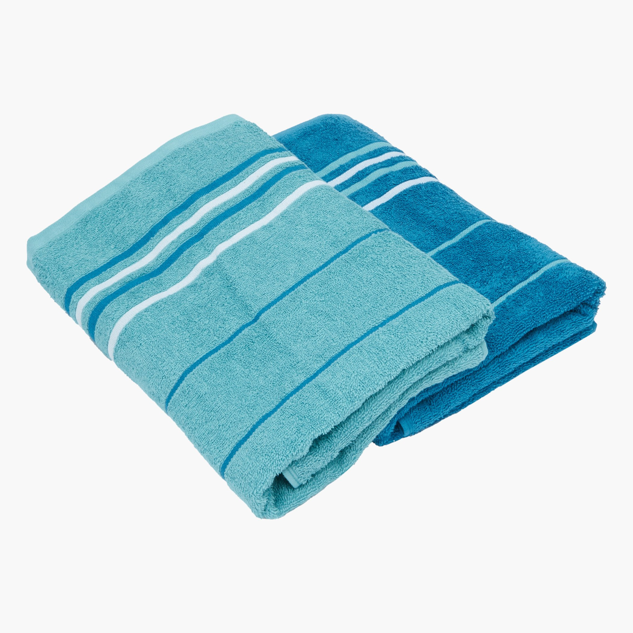 طقم مناشف حمام مقلّمة إليمينتري من قطعتين-hbxbathroom-bathroomtextiles-image-1