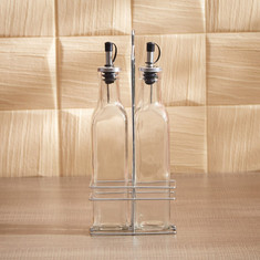 Myra Oil and Vinegar Bottle Set with Stand - 250 ml