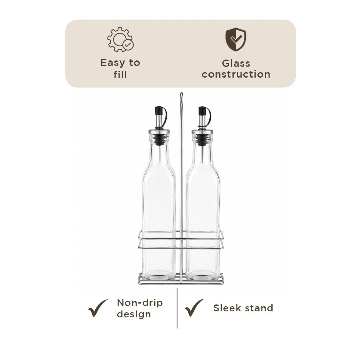 Myra Oil and Vinegar Bottle Set with Stand - 250 ml-hbxhomeware-hbxkitchen-image-8