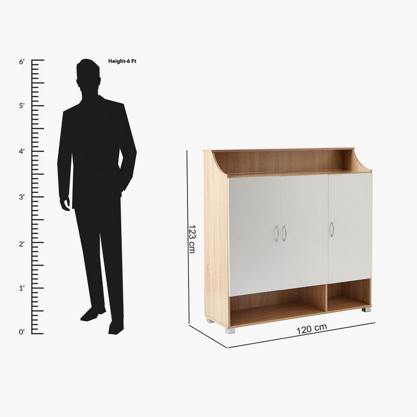 Emotion Rectangular 20-Pair Shoe Cabinet with 3 Doors-Shoe Cabinets & Racks-image-10