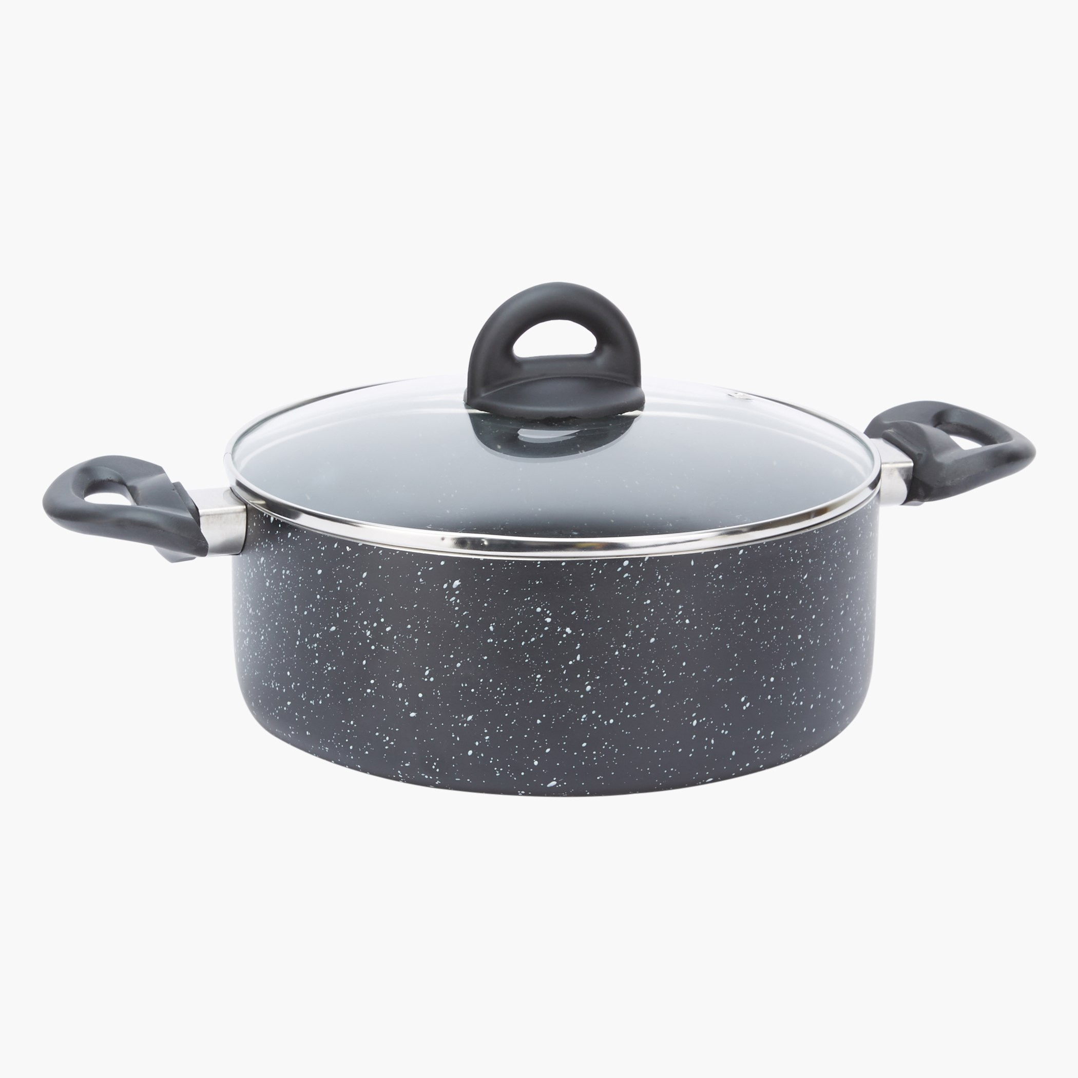 كسرولة غير لاصقة بقاعدة بارزة مع غطاء من أونيكس - 24 سم-hbxkitchen-kitchenware-foodpreparation-image-1