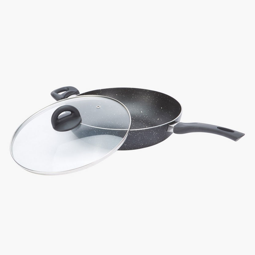 Onyx Non-Stick Wok Pan with Lid and Induction Base - 28 cm-Food Preparation-image-1
