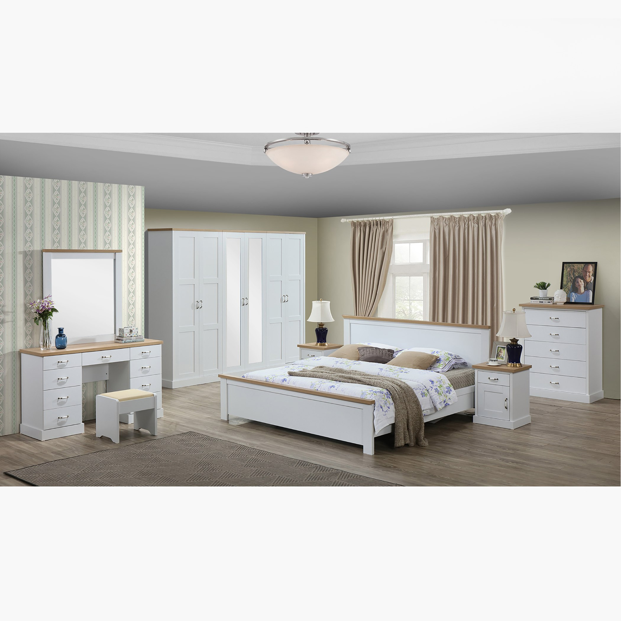 Brooklyn 6-Piece Super King Bedroom Set - 200x200 cm-hbxbedroom-bedsandbedsets-bedroomsets-superking-image-1