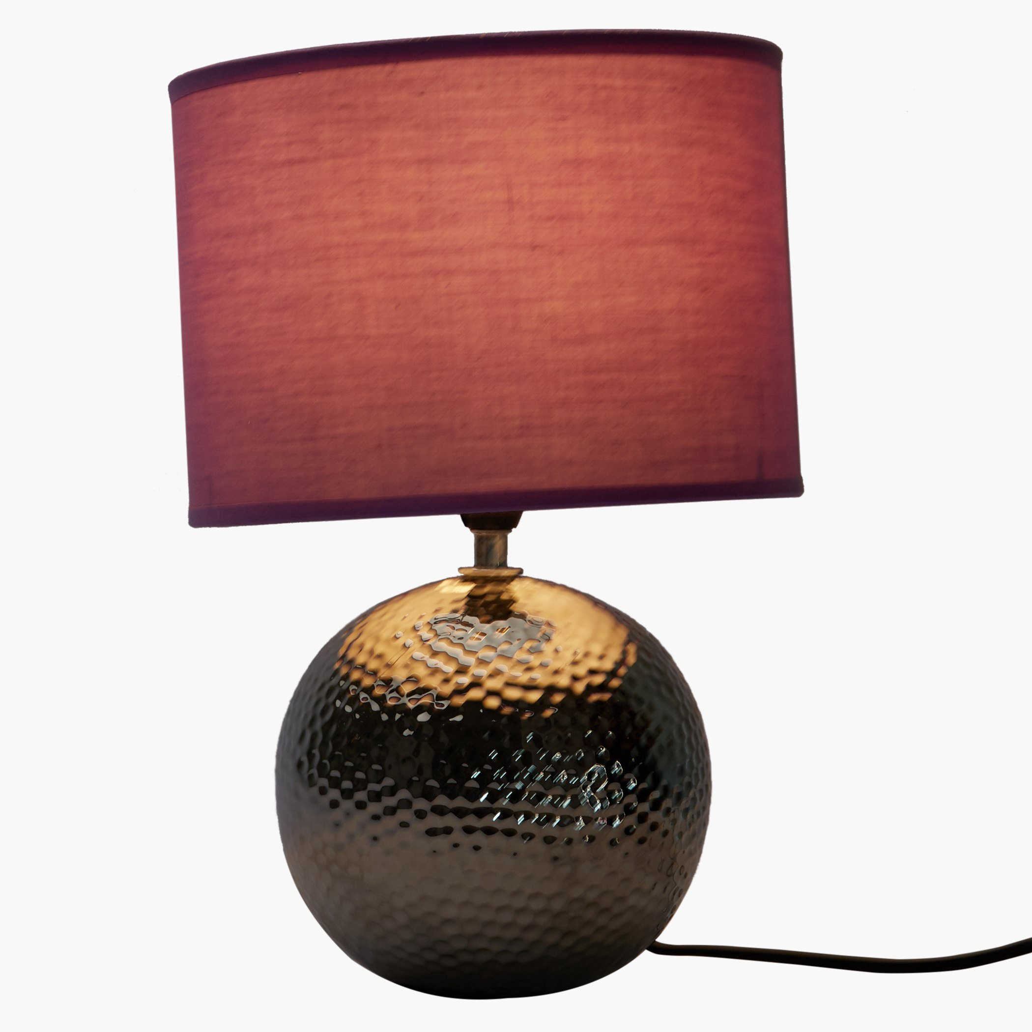 Zink Hammered Ball Electrical Table Lamp-hbxlivingroom-lighting-tablelamps-image-2