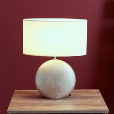 Alicia Textured Round Electrical Table Lamp - 32x18x41 cms