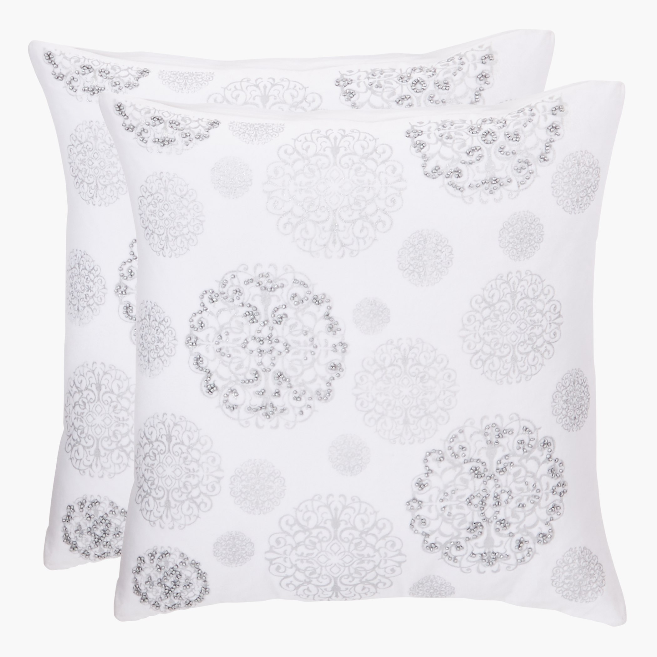 وسادة محشوة مربعة ومزيّنة من تريتون - 45x45 سم-hbxlivingroom-furnishings-cushionsandcovers-filledcushions-image-1