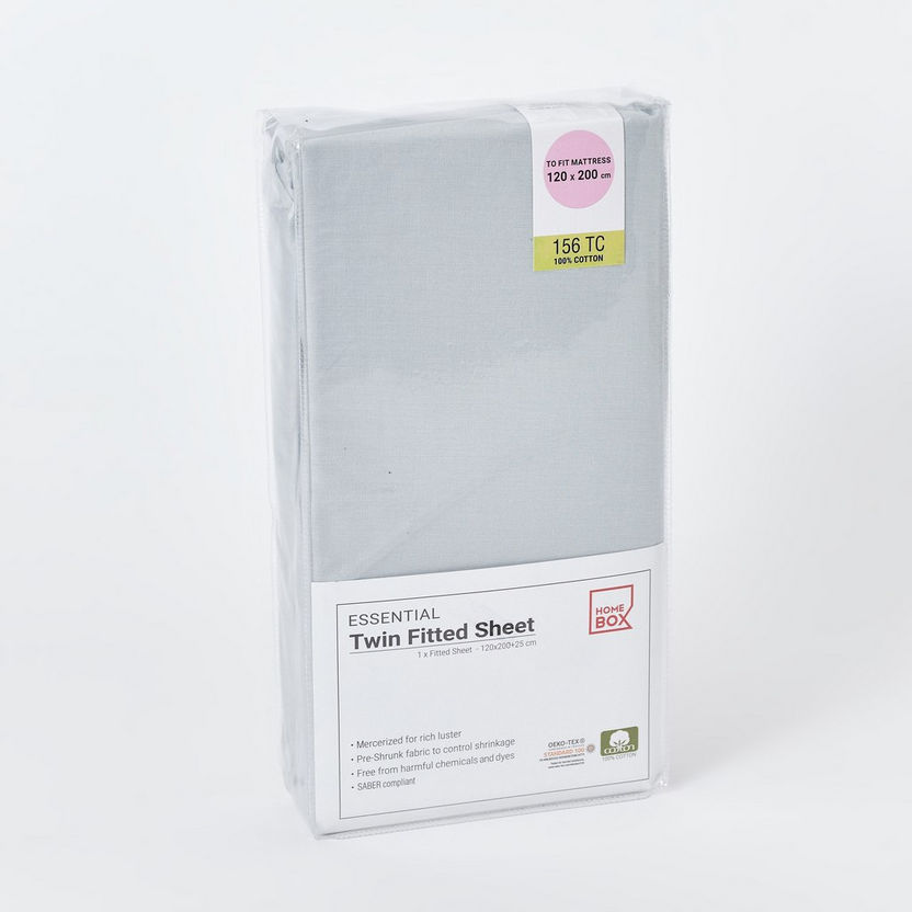 Essential Cotton Twin Fitted Sheet - 120x200+25 cm-Sheets and Pillow Covers-image-7