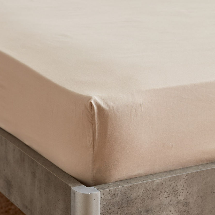 Essential Cotton Twin Fitted Sheet - 120x200+25 cm-Sheets and Pillow Covers-image-2