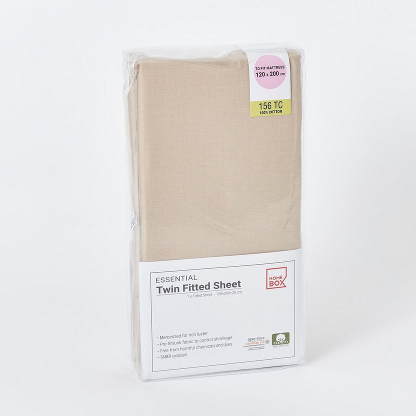 Essential Cotton Twin Fitted Sheet - 120x200+25 cm-Sheets and Pillow Covers-image-7