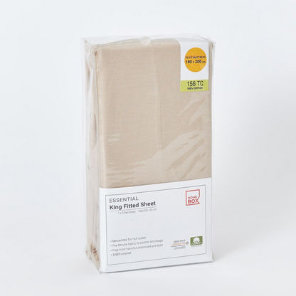 Essential King Cotton Fitted Sheet - 180x200+25 cm