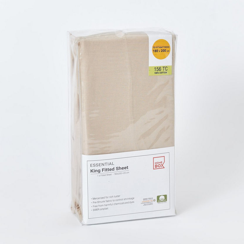 Essential King Cotton Fitted Sheet - 180x200+25 cm-Sheets and Pillow Covers-image-7
