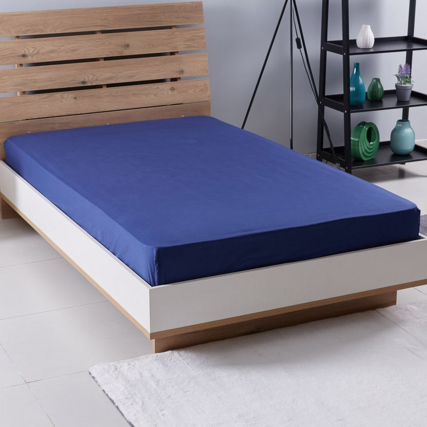 Essential Cotton Twin Fitted Sheet - 120x200x25 cm-Bedsheets-image-0