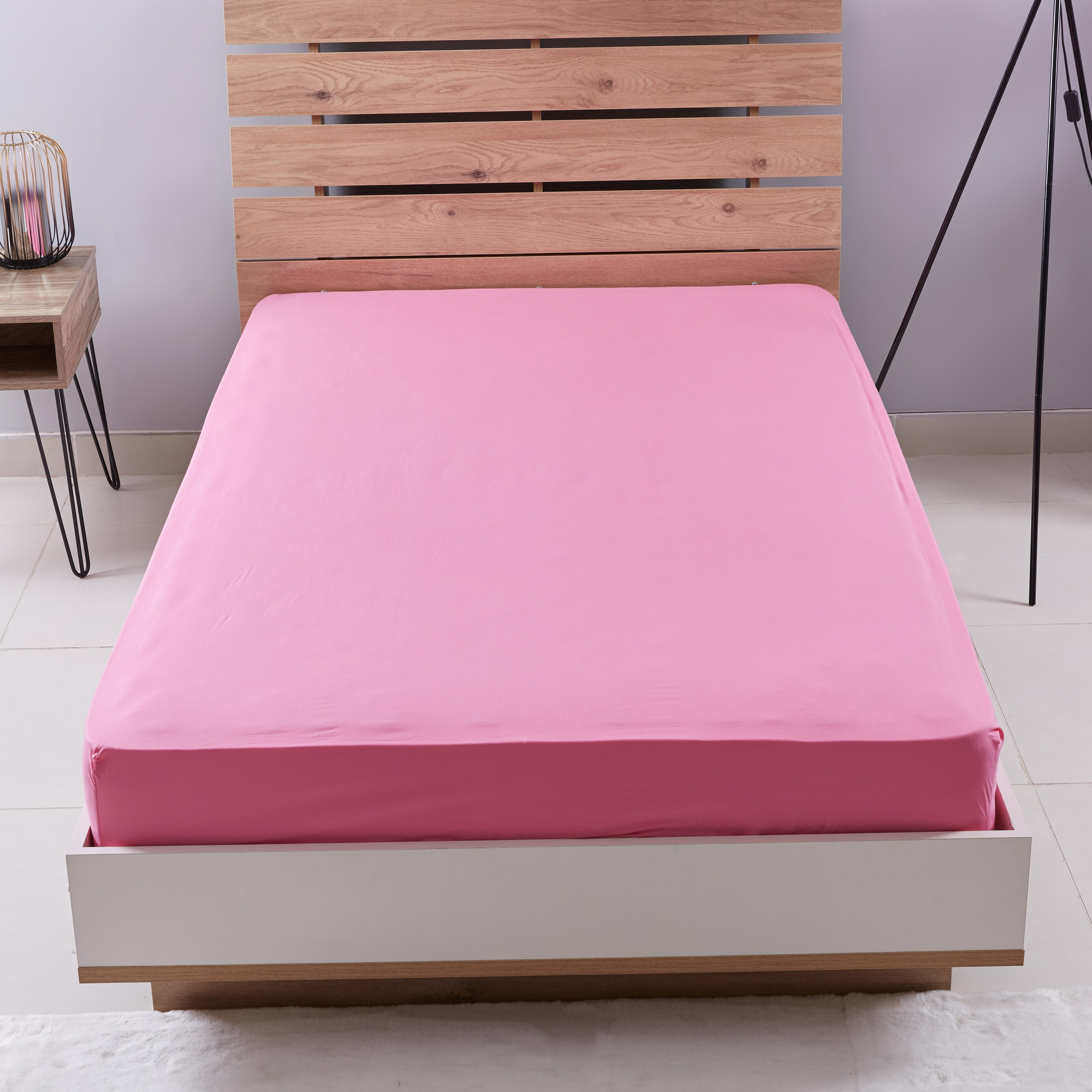 شرشف مطّاطي قطني مزدوج من إيسنشال - 120x200 سم-hbxhomeware-bedding-fittedsheets-image-2