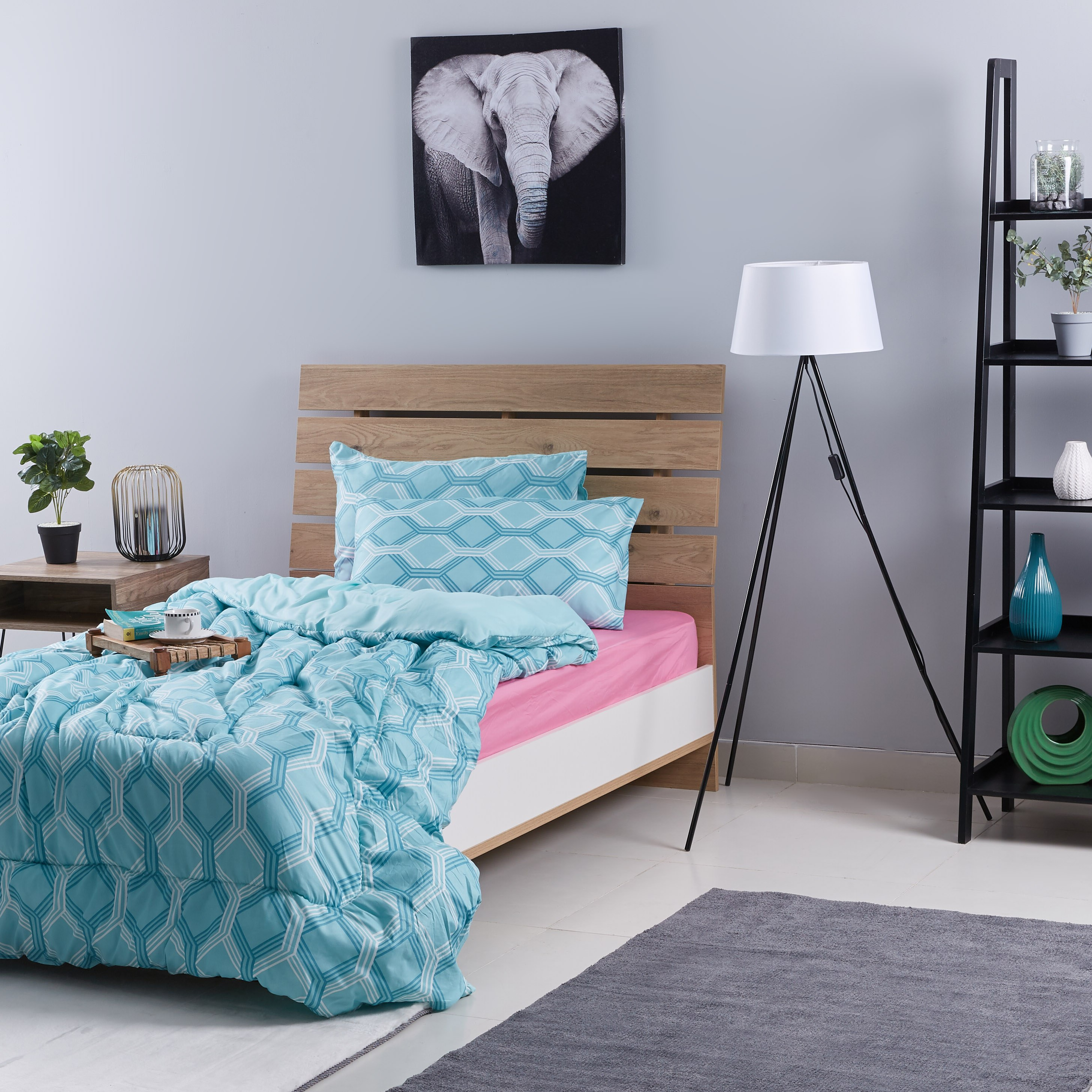 شرشف مطّاطي قطني مزدوج من إيسنشال - 120x200 سم-hbxhomeware-bedding-fittedsheets-image-6