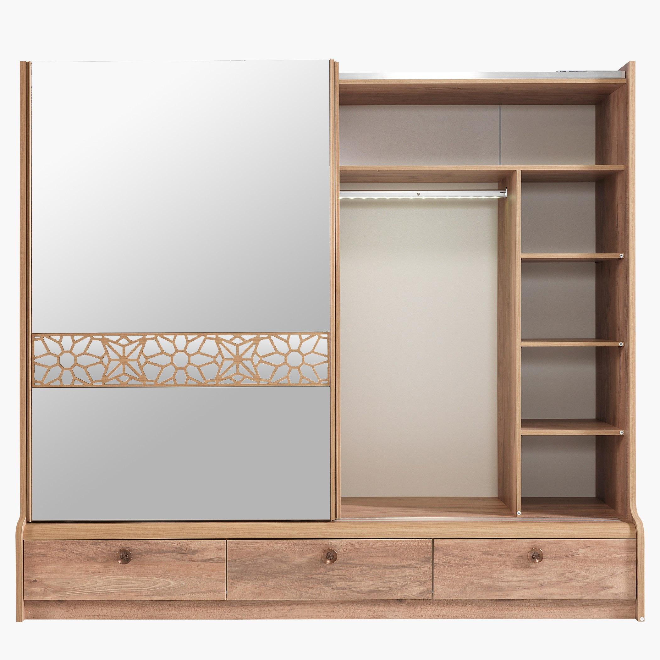 خزانة ملابس ببابين انزلاقيين و3 أدراج مع مرآة من تريليس-hbxfurniture-wardrobes-image-2