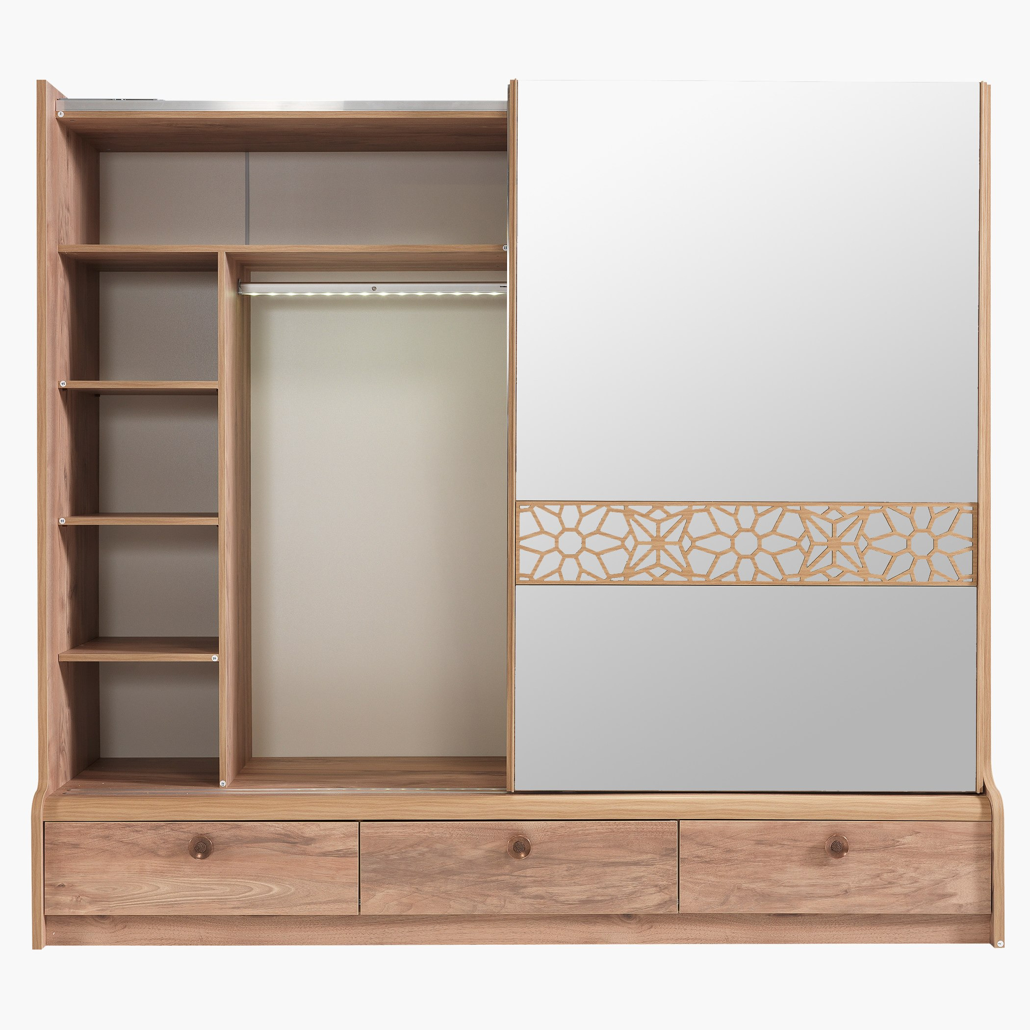خزانة ملابس ببابين انزلاقيين و3 أدراج مع مرآة من تريليس-hbxfurniture-wardrobes-image-3