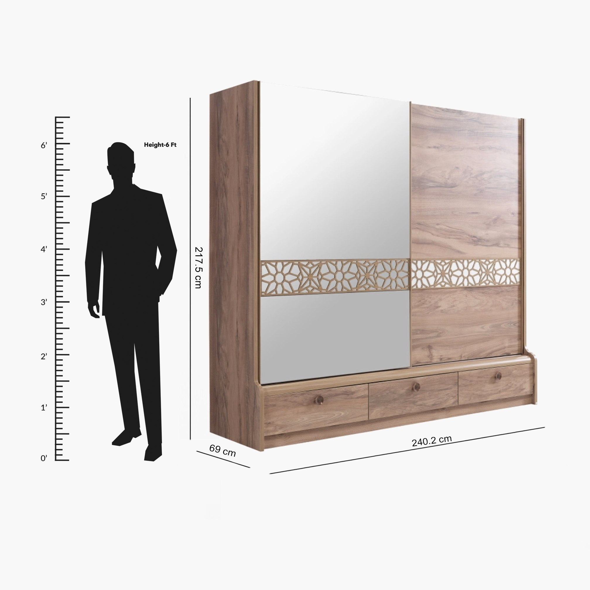 خزانة ملابس ببابين انزلاقيين و3 أدراج مع مرآة من تريليس-hbxfurniture-wardrobes-image-8