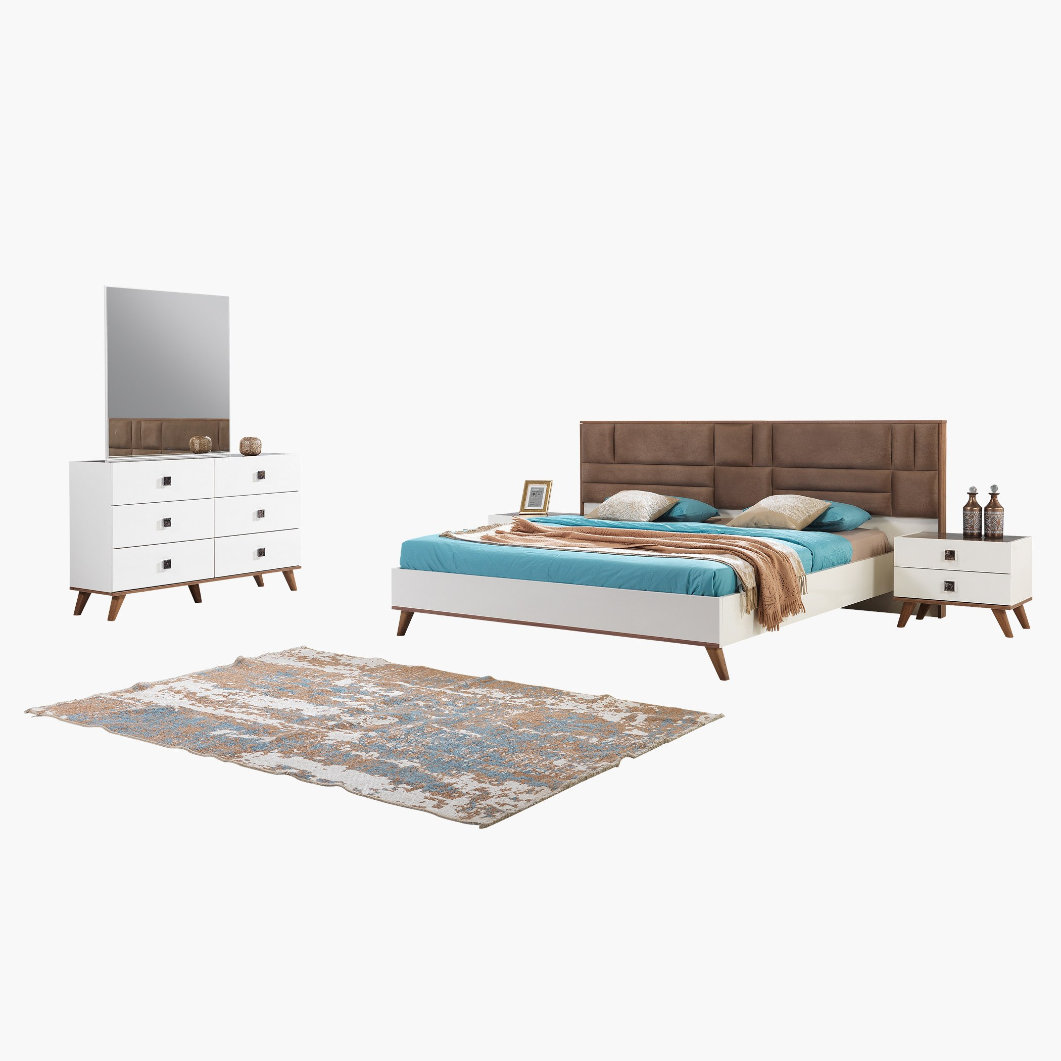 طقم غرفة نوم كينج 5 قطع - فاليريا من موڤو - 180x200 سم-hbxbedroom-bedsandbedsets-bedroomsets-king-image-2