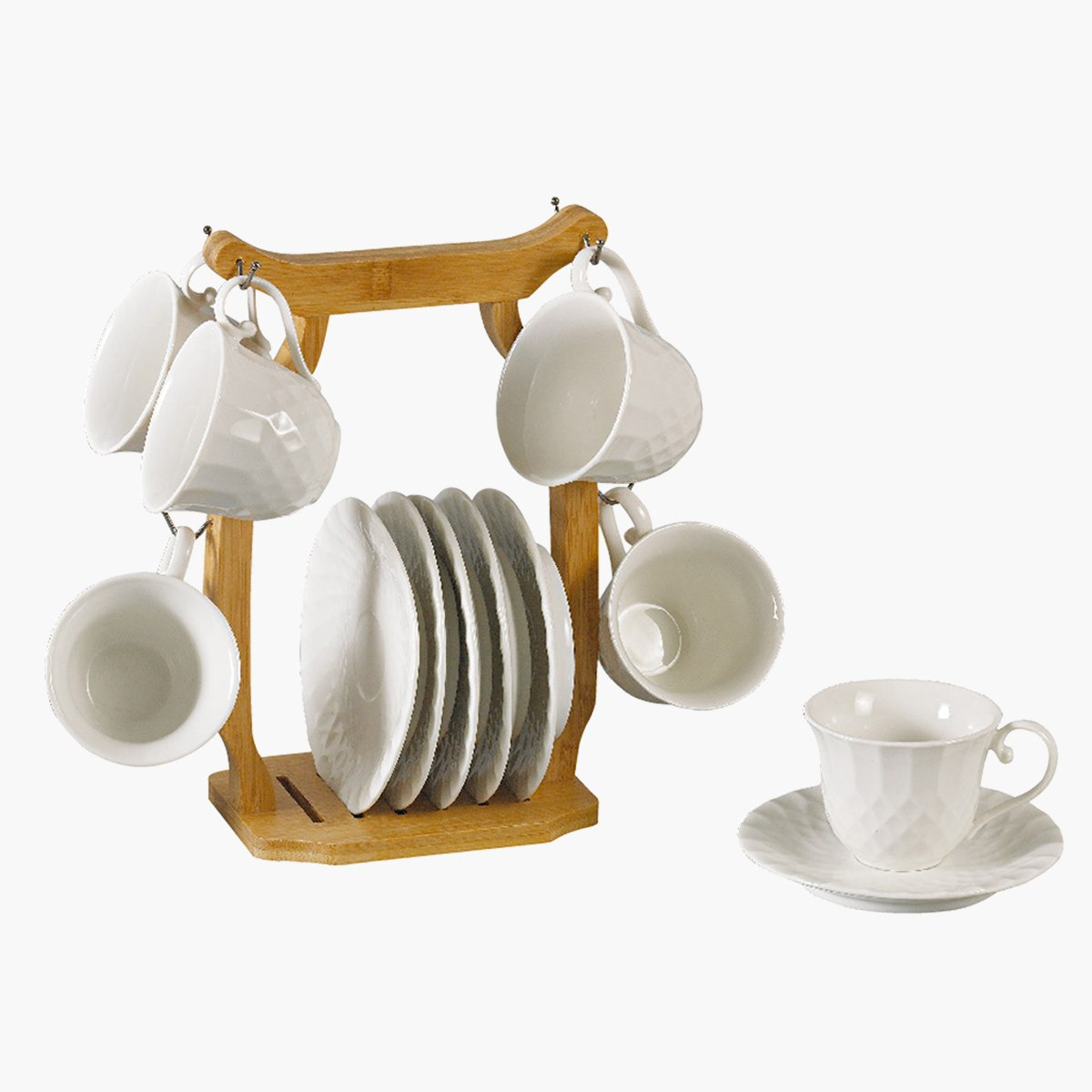 طقم فنجان وصحن بارز الملمس من 12 قطع مع حامل من فيست-hbxhomeware-diningandtabletop-coffeeandteasets-image-1