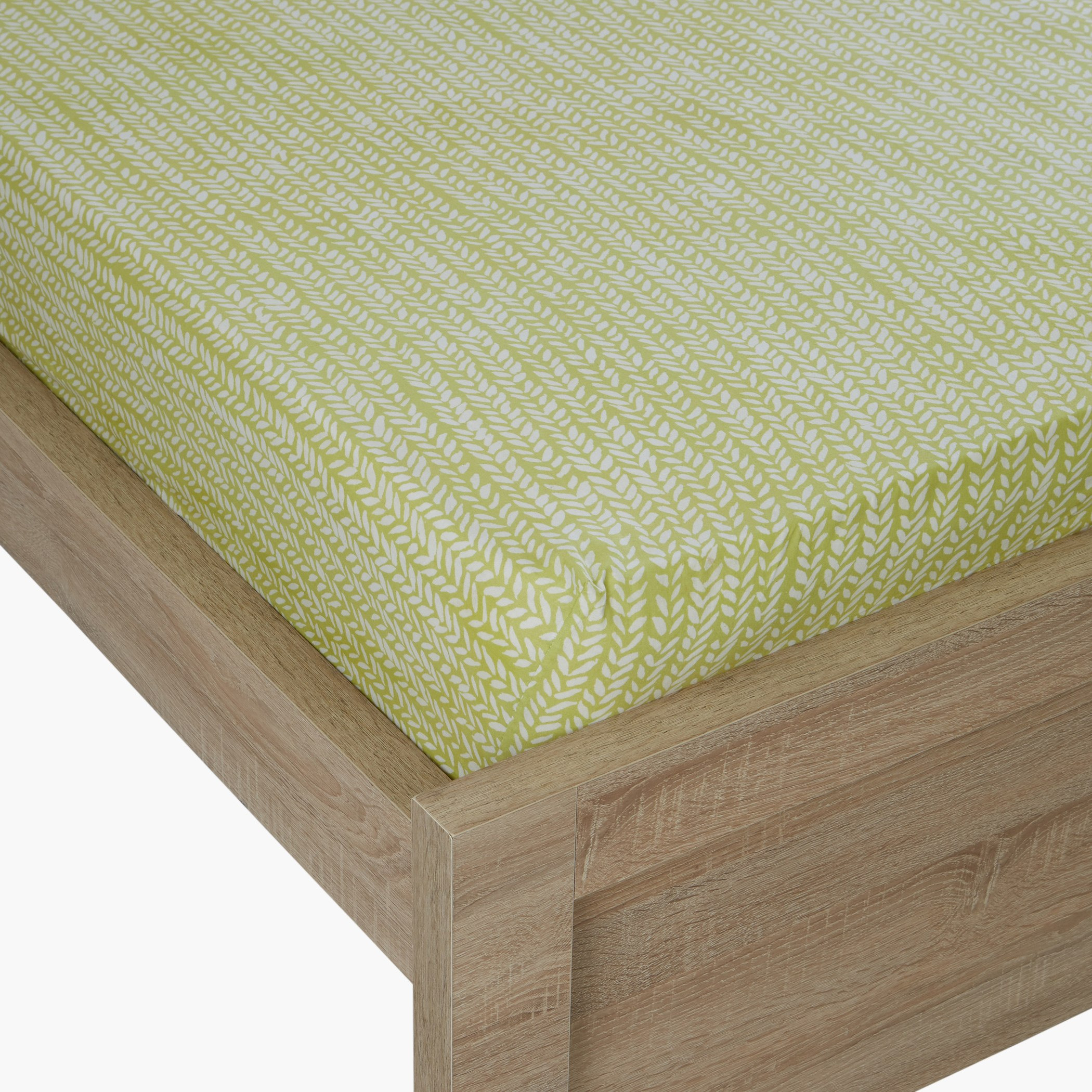 شرشف مطّاطي سوبر كينج بطبعات فيرن  - 200x200 سم-hbxhomeware-bedding-fittedsheets-image-1