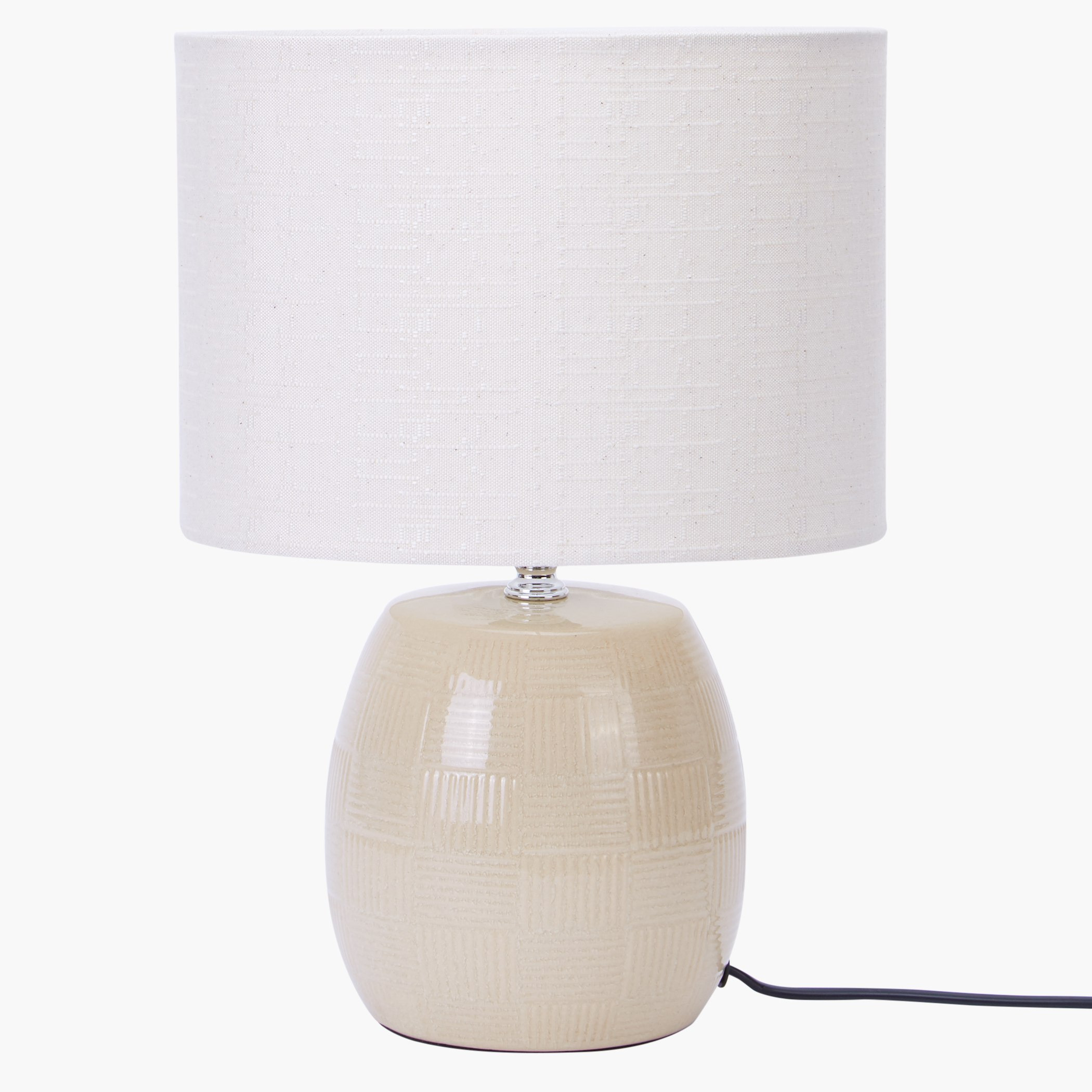 Burlap Electrical Table Lamp-hbxlivingroom-lighting-tablelamps-image-1