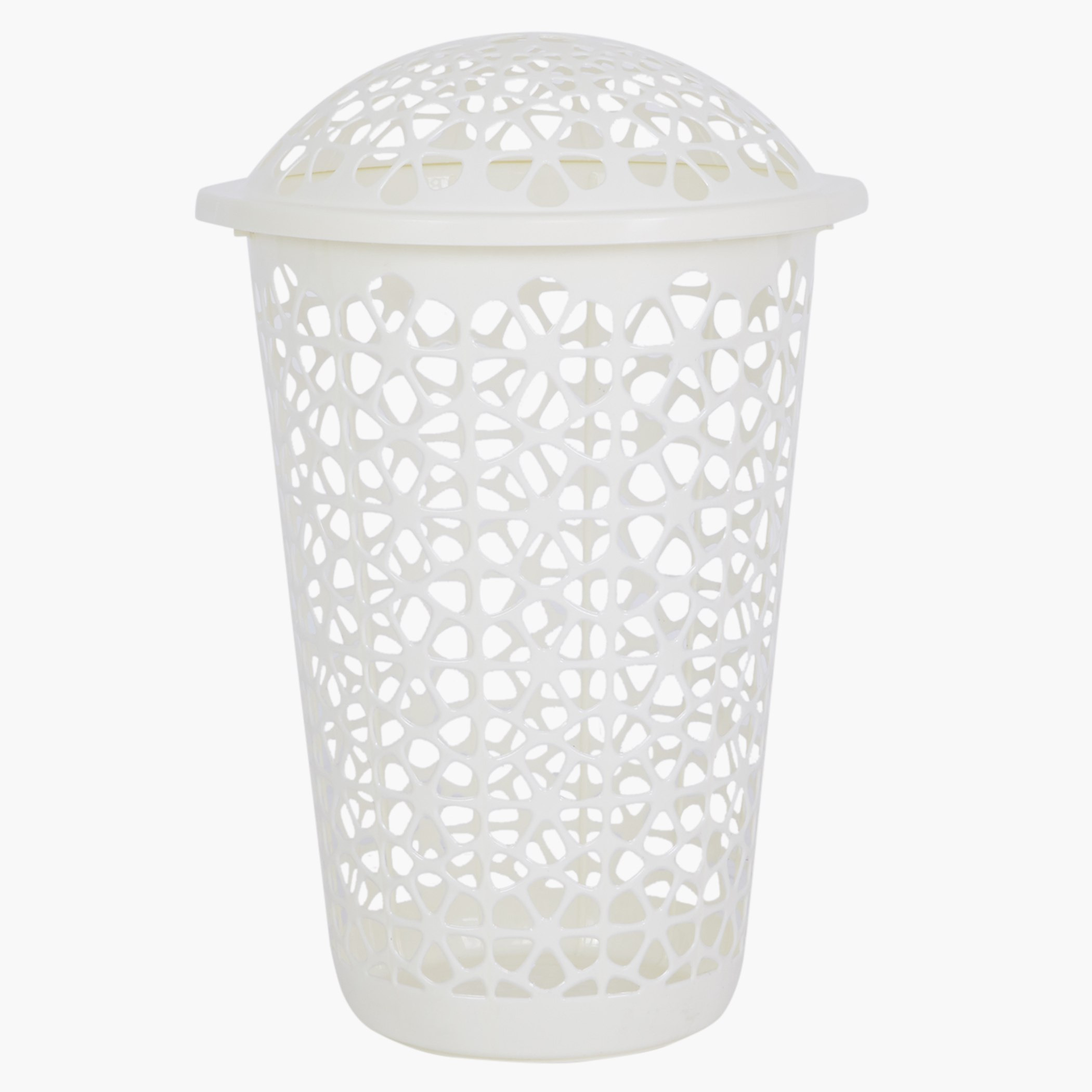 سلة غسيل بغطاء وتفاصيل مفرّغة من فلورينا-hbxbathroom-bathroomstorage-laundryhampers-image-1