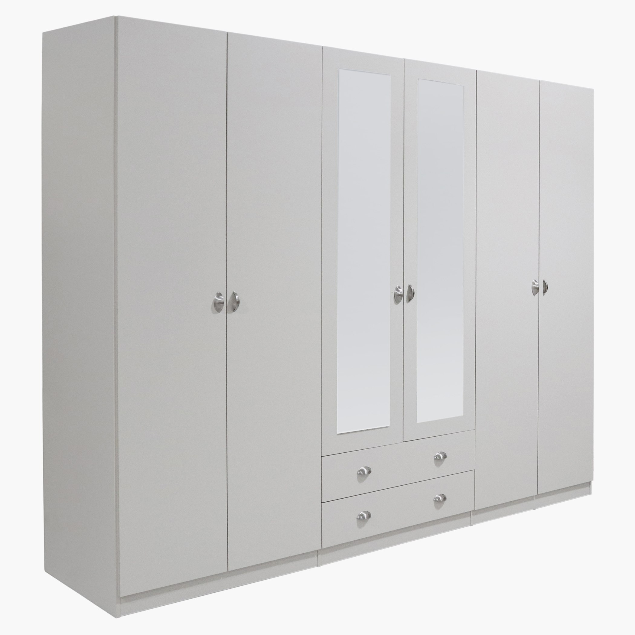 خزانة ملابس بـ 6 أبواب وأرفف قابلة للتعديل ومرايا كلاسي-hbxfurniture-wardrobes-image-1