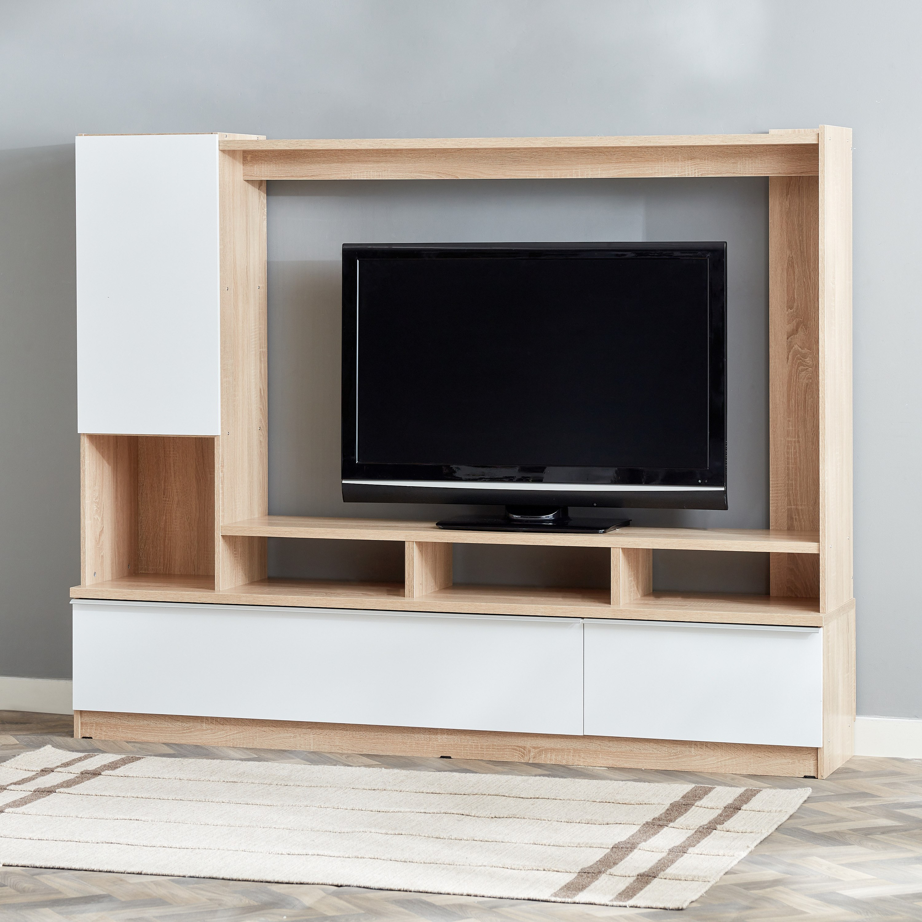 White tv clearance wall unit