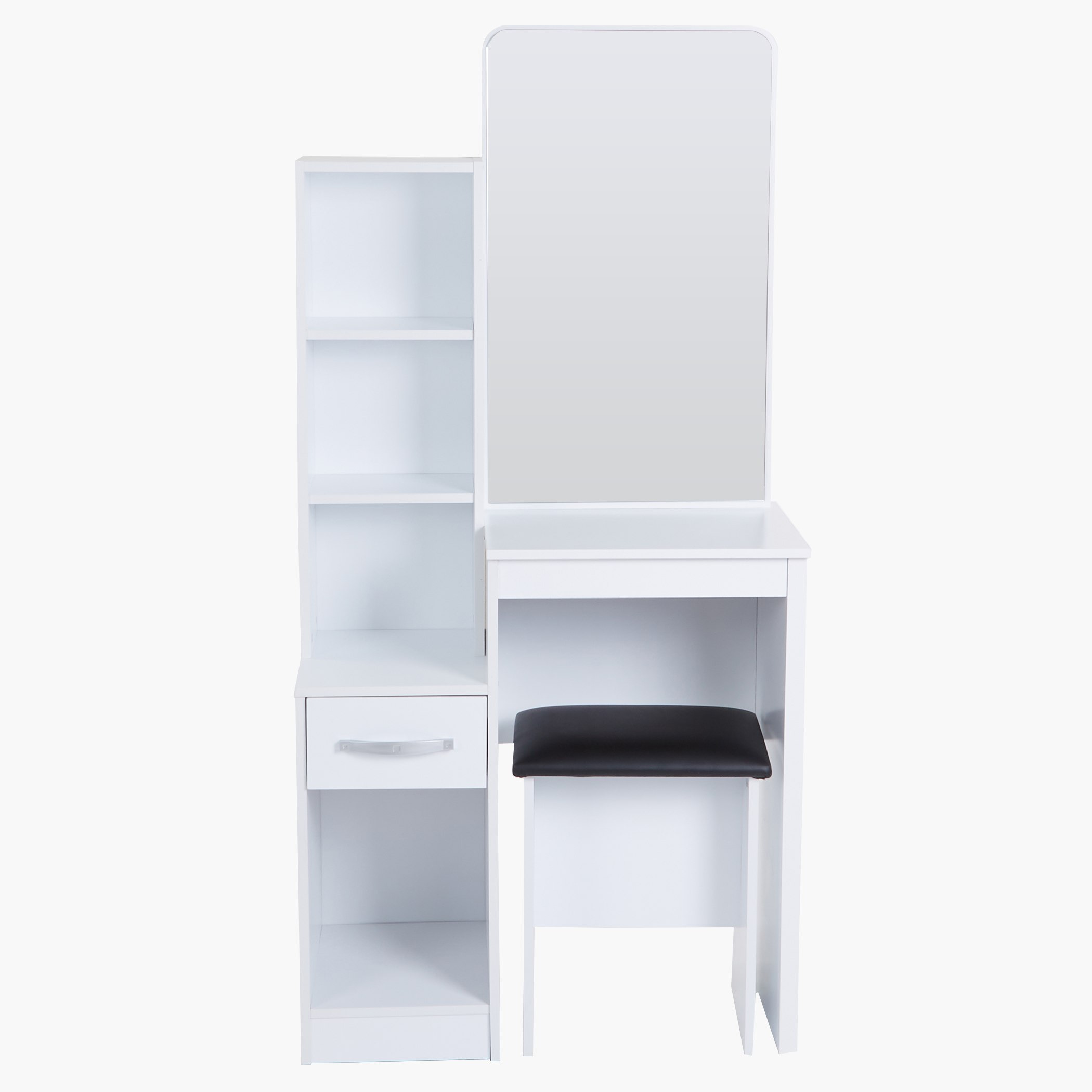 طاولة تزيين بأرفف عديدة ودرج مع مرآة ومقعد - جوي من موڤو-hbxfurniture-bedroom-dressersandmirrors-image-1