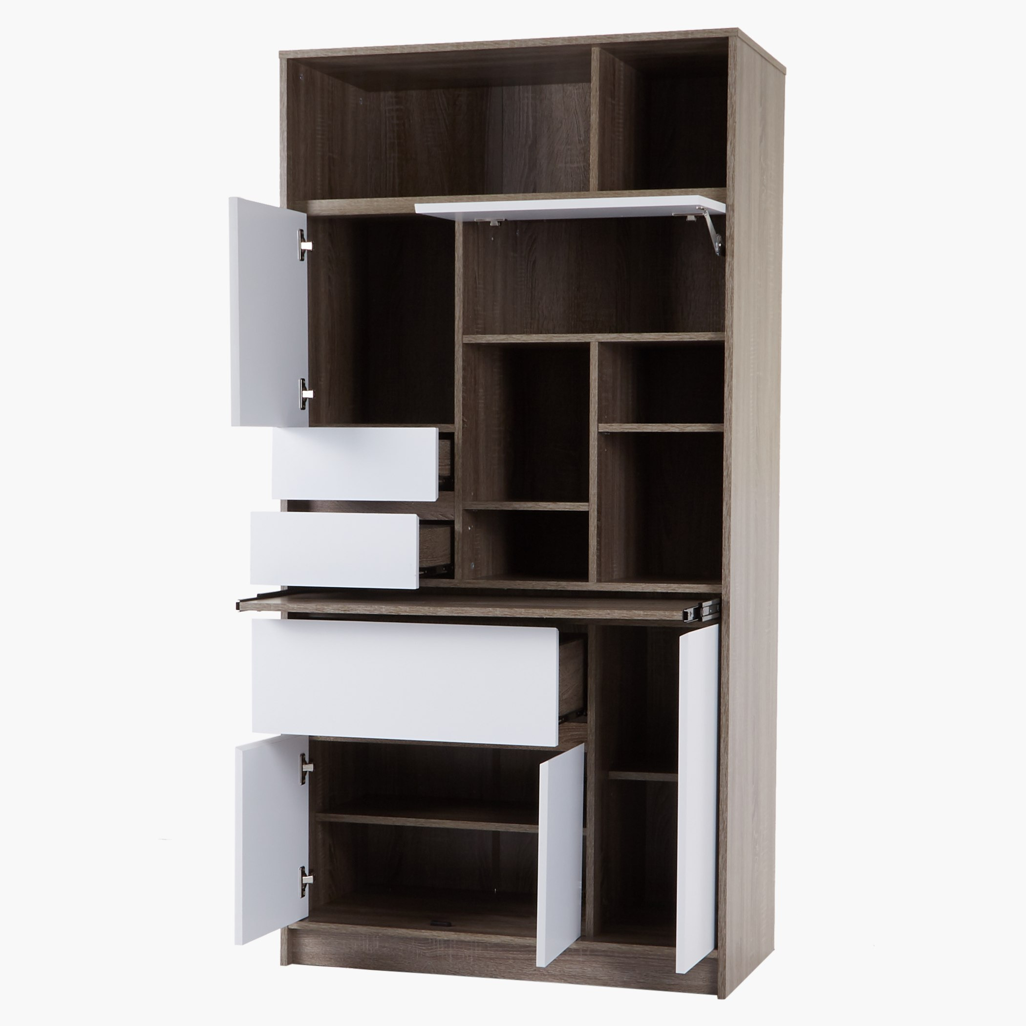Cathy Multi-Shelf Study Desk with Bookcase-hbxfurniture-office-bookcases-image-5