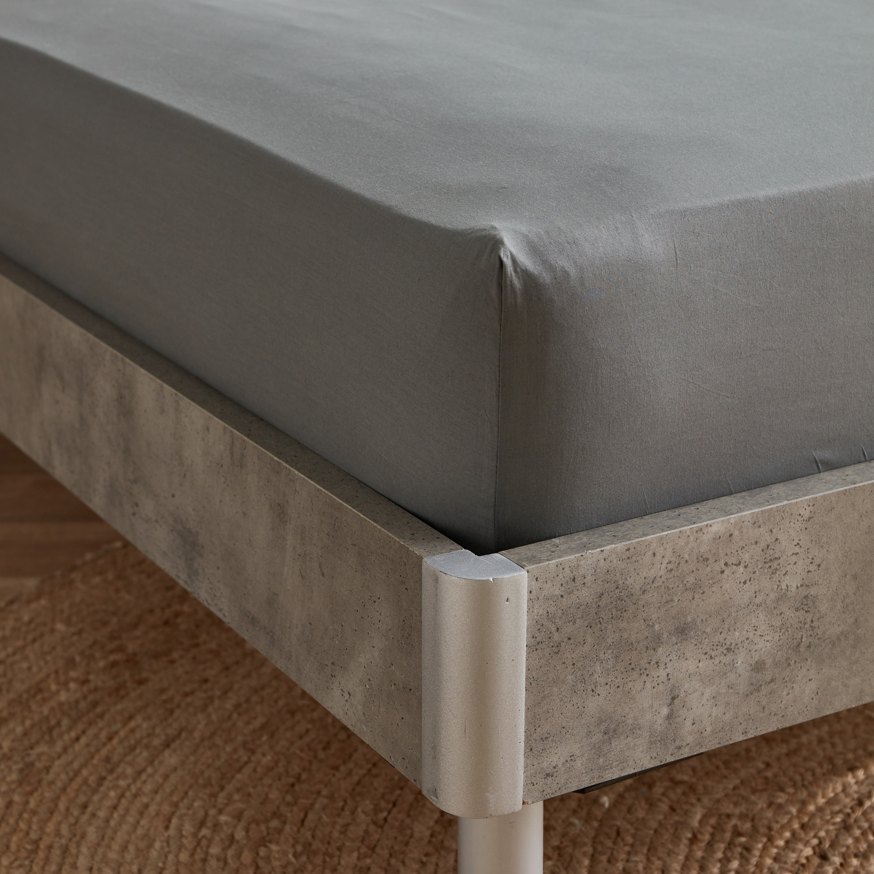شرشف مطّاطي مزدوج قطن من إسينشيال - 120x200+25 سم-hbxhomeware-hbxbedroom-image-3