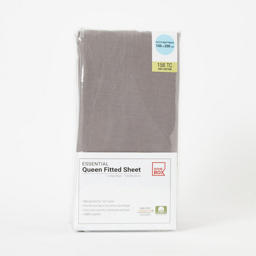 Essential Cotton Queen Fitted Sheet - 150x200+25 cm-Sheets and Pillow Covers-image-6
