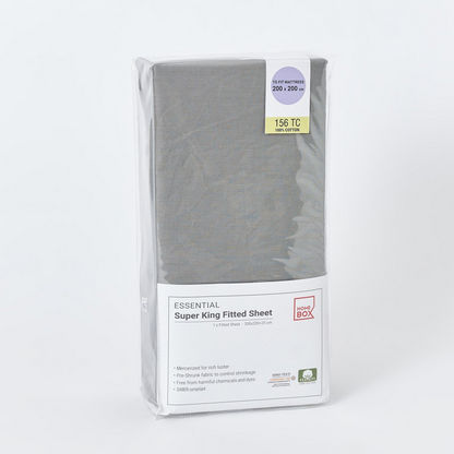 Essential Super King Cotton Fitted Sheet - 200x200+25 cms