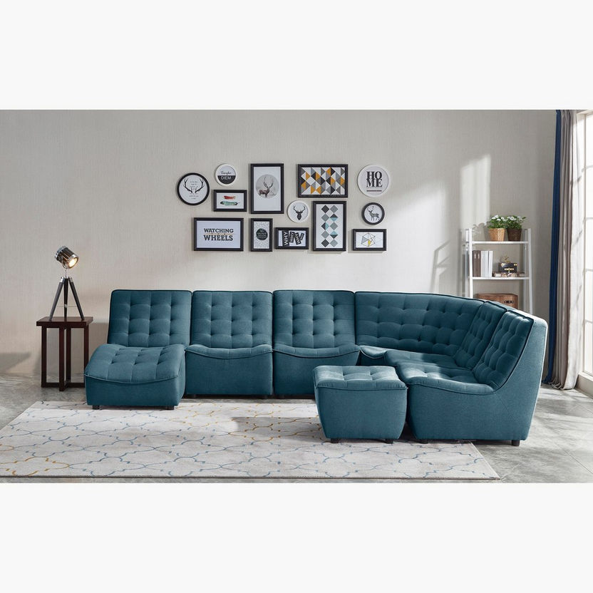 Burton Tufted Armless Corner Sofa-Modular Sofas-image-9
