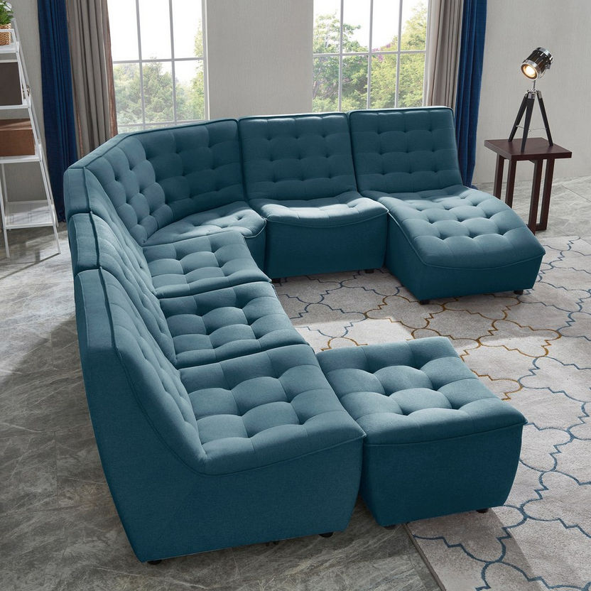 Burton Tufted Armless Corner Sofa-Modular Sofas-image-5