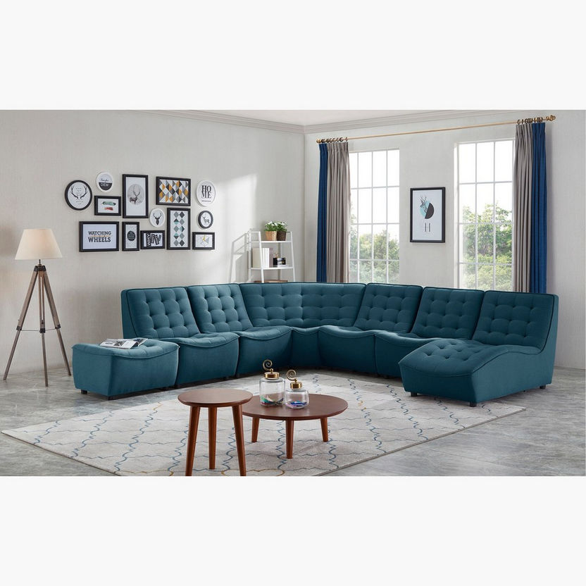 Burton Tufted Armless Corner Sofa-Modular Sofas-image-7