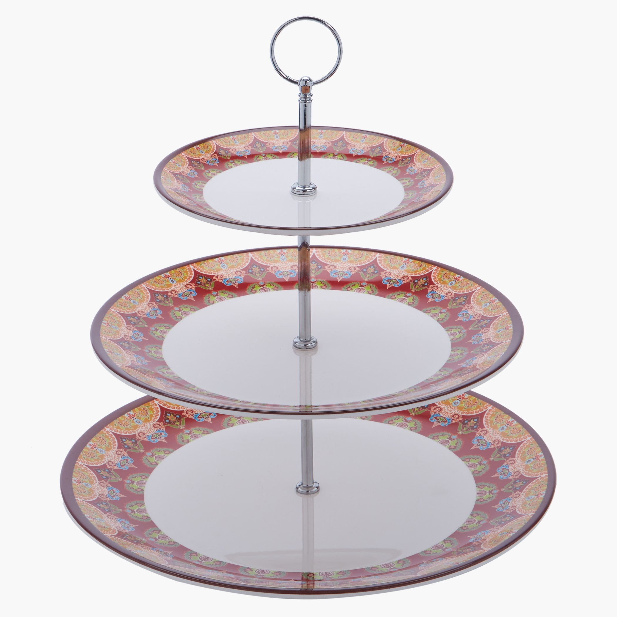 حامل كعك بثلاثة مستويات وطبعات ماراكش.-hbxdecorandfurnishings-tabletop-serveware-image-1