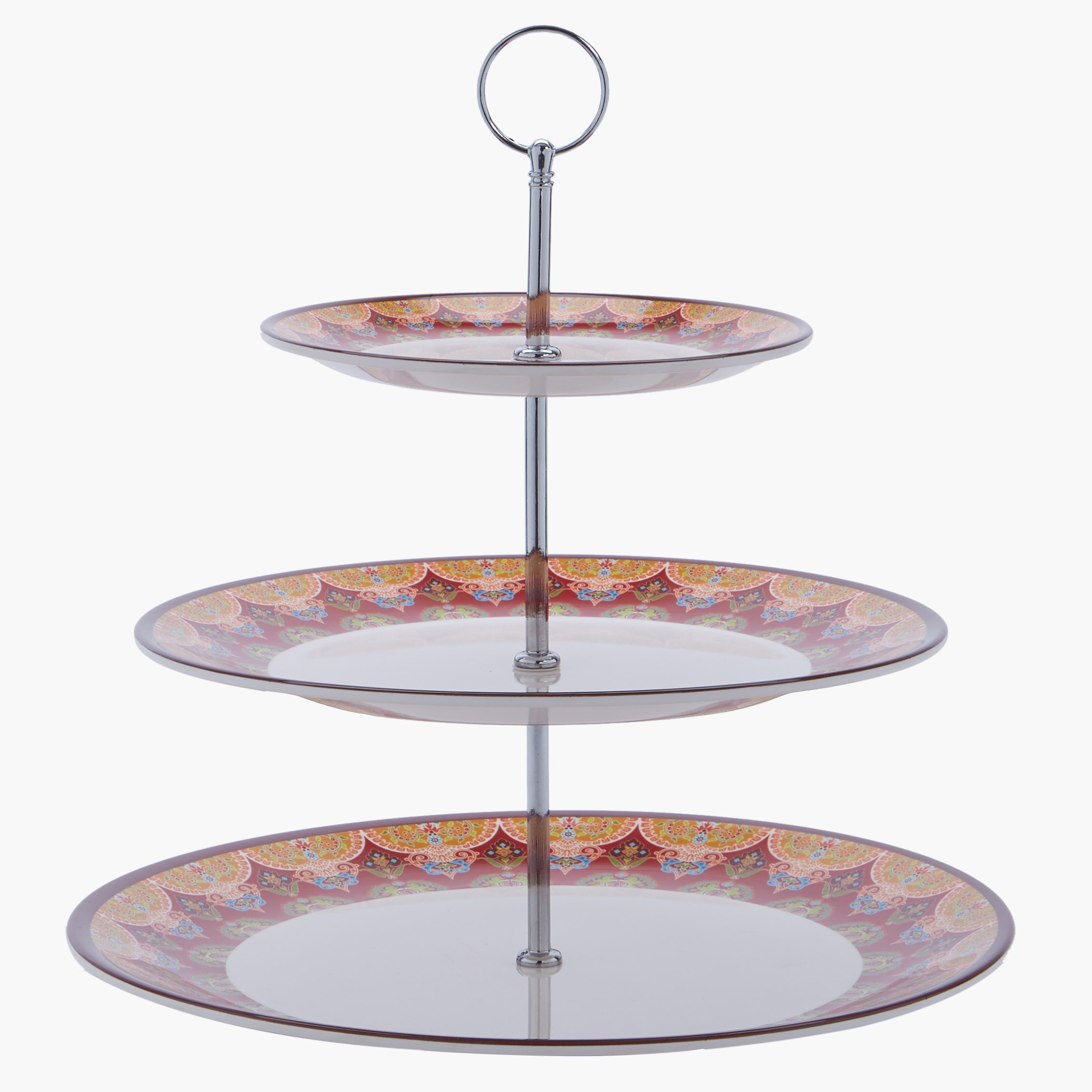 حامل كعك بثلاثة مستويات وطبعات ماراكش.-hbxdecorandfurnishings-tabletop-serveware-image-2