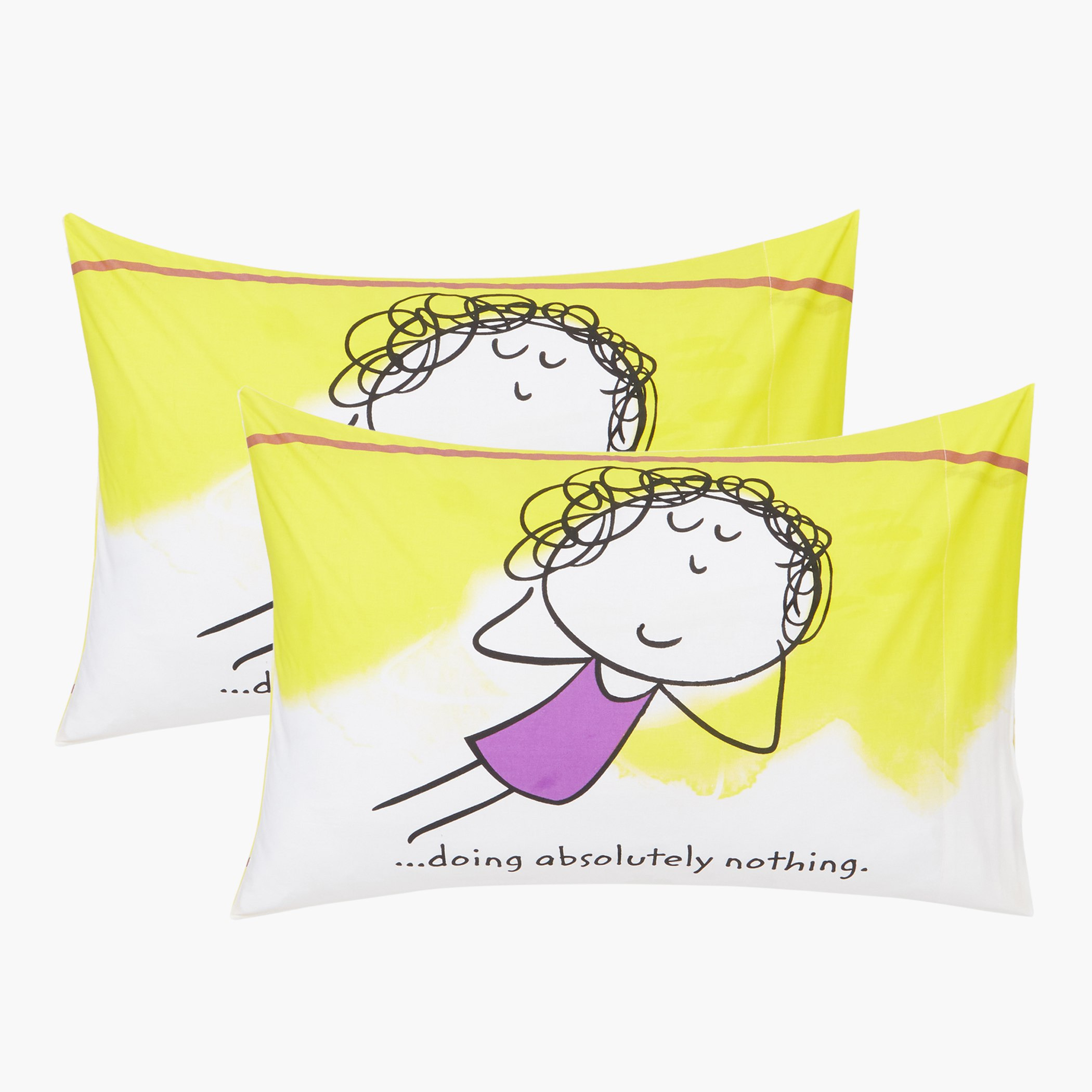 طقم غطاء وسادة قطعتين بطبعات هابينس لايف إز بيوتيفول - 50x75 سم-hbxhomeware-hbxbedroom-image-3