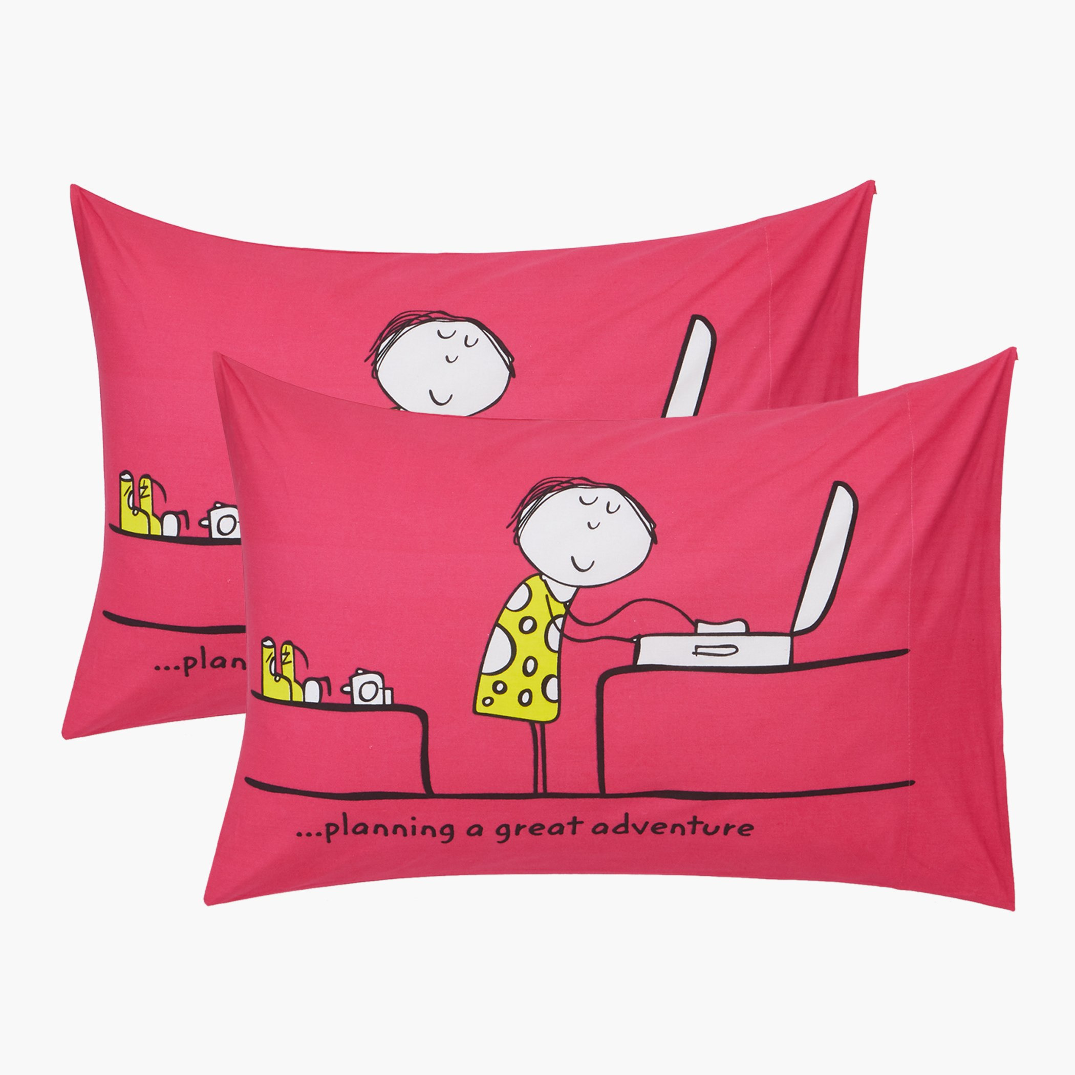 طقم غطاء وسادة قطعتين بطبعات هابينس إز سولو - 50x75 سم-hbxhomeware-hbxbedroom-image-3