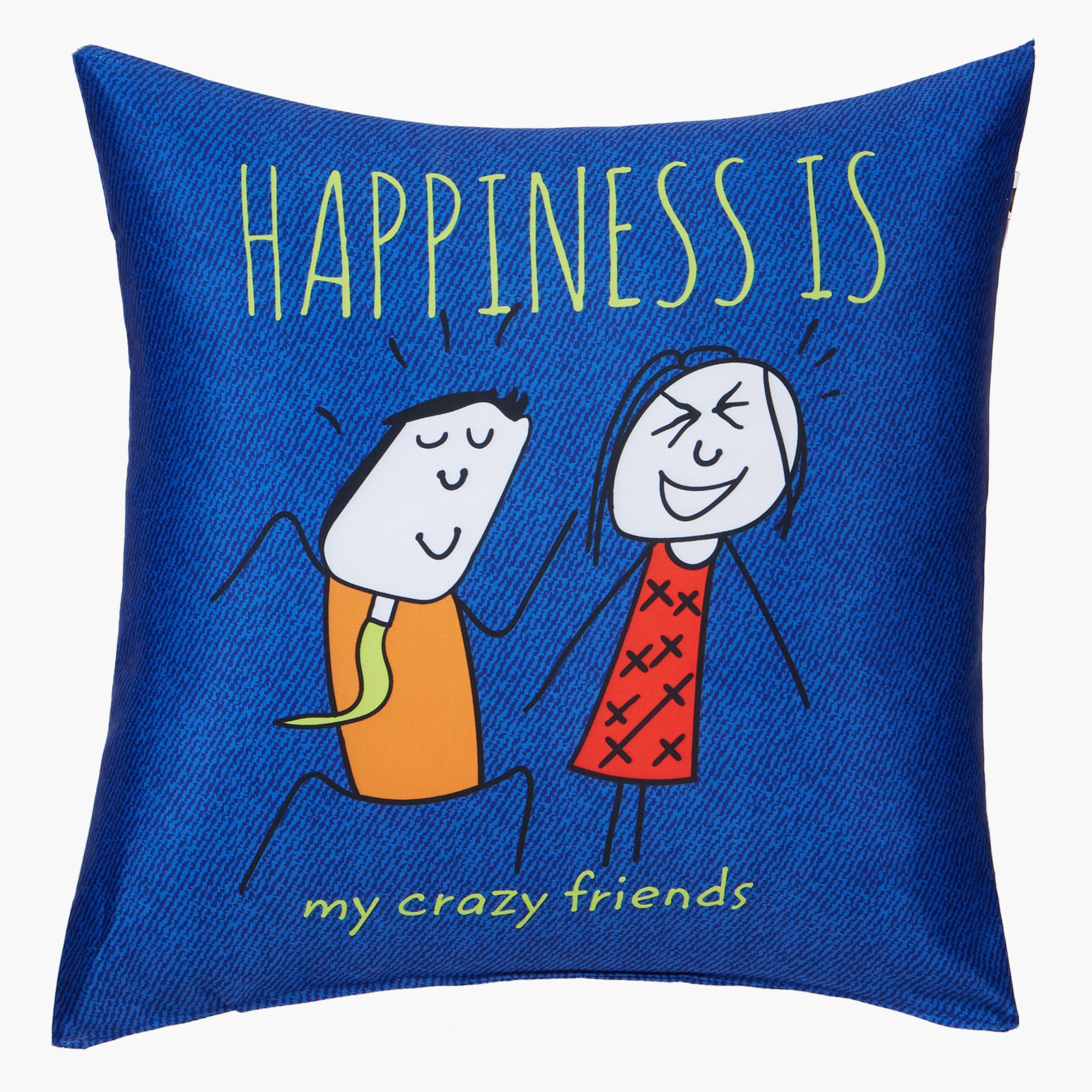 وسادة محشوّة بطبعات من هابينيس - 40x40 سم-hbxlivingroom-furnishings-cushionsandcovers-filledcushions-image-1