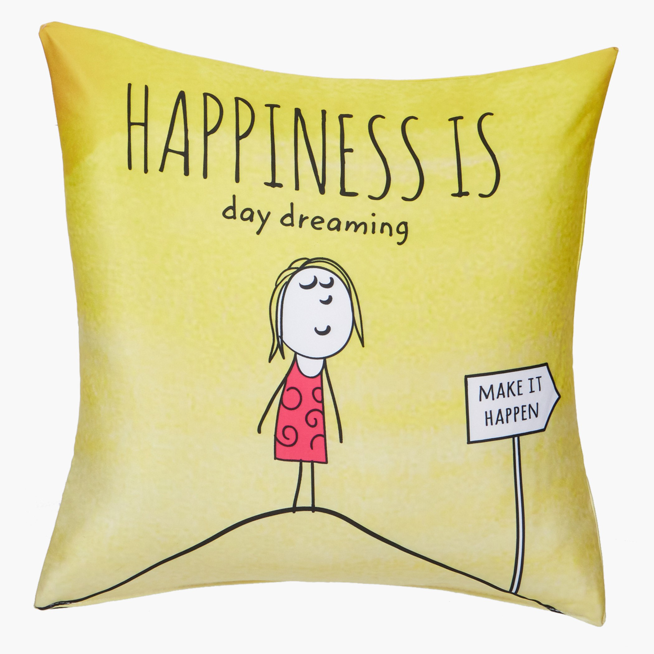 وسادة محشوّة بطبعات من هابينيس - 40x40 سم-hbxlivingroom-furnishings-cushionsandcovers-filledcushions-image-1