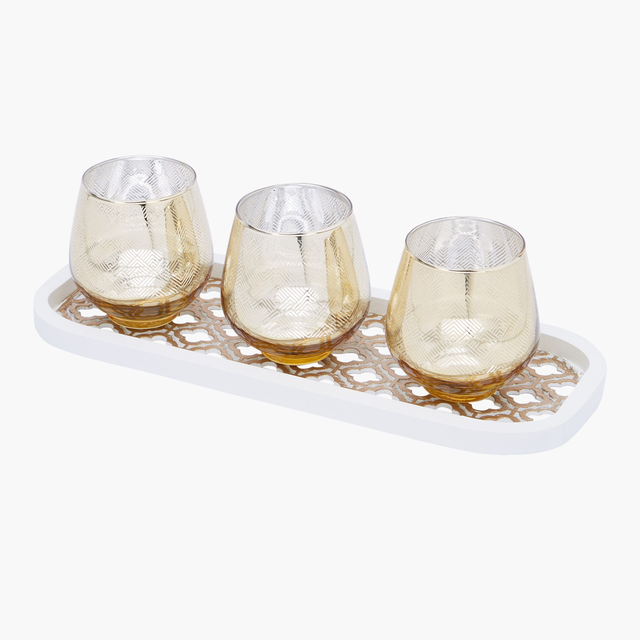 حامل شموع مزيّنة إمبيريال مع طقم صينية-hbxlivingroom-decorandaccessories-candleholders-image-1