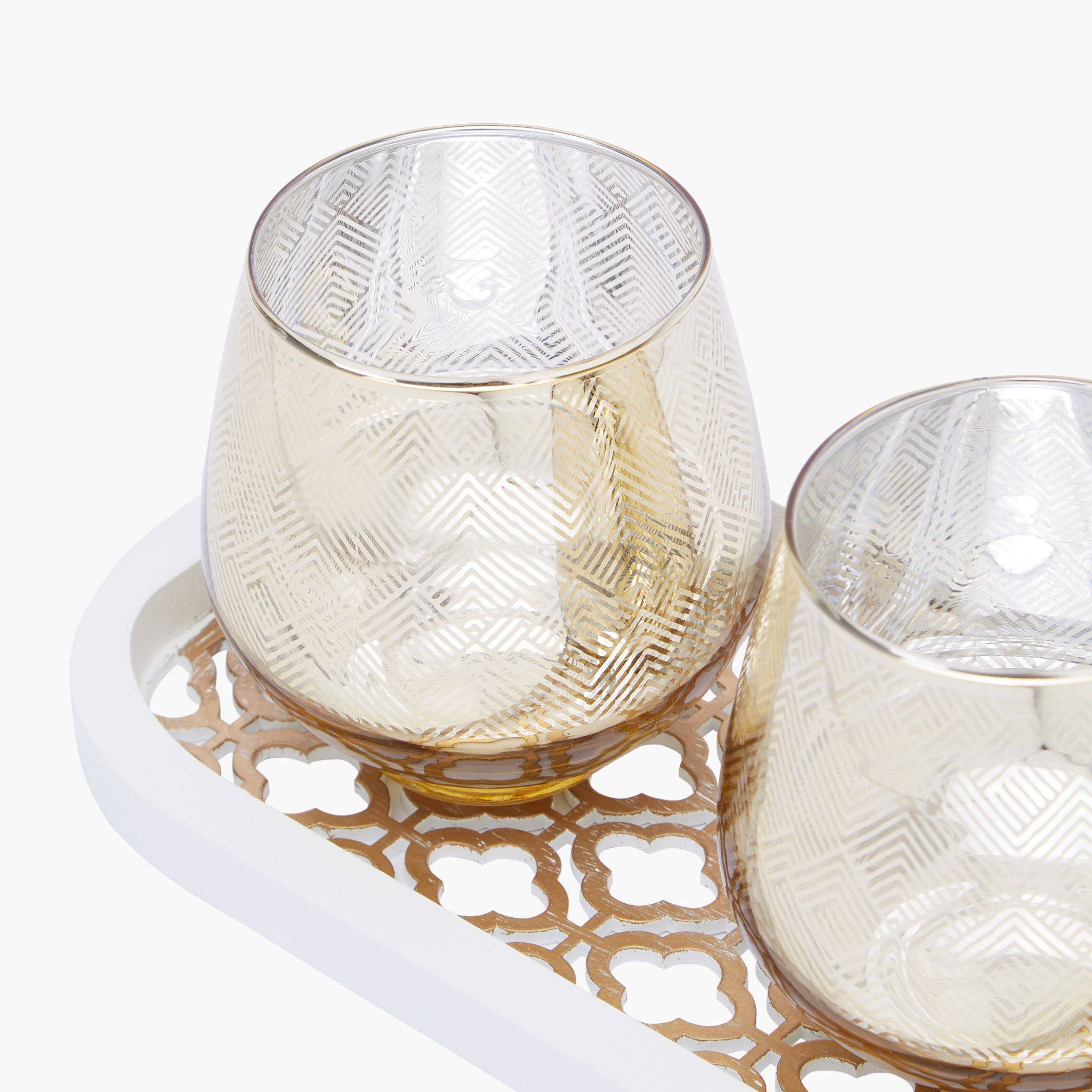 حامل شموع مزيّنة إمبيريال مع طقم صينية-hbxlivingroom-decorandaccessories-candleholders-image-3