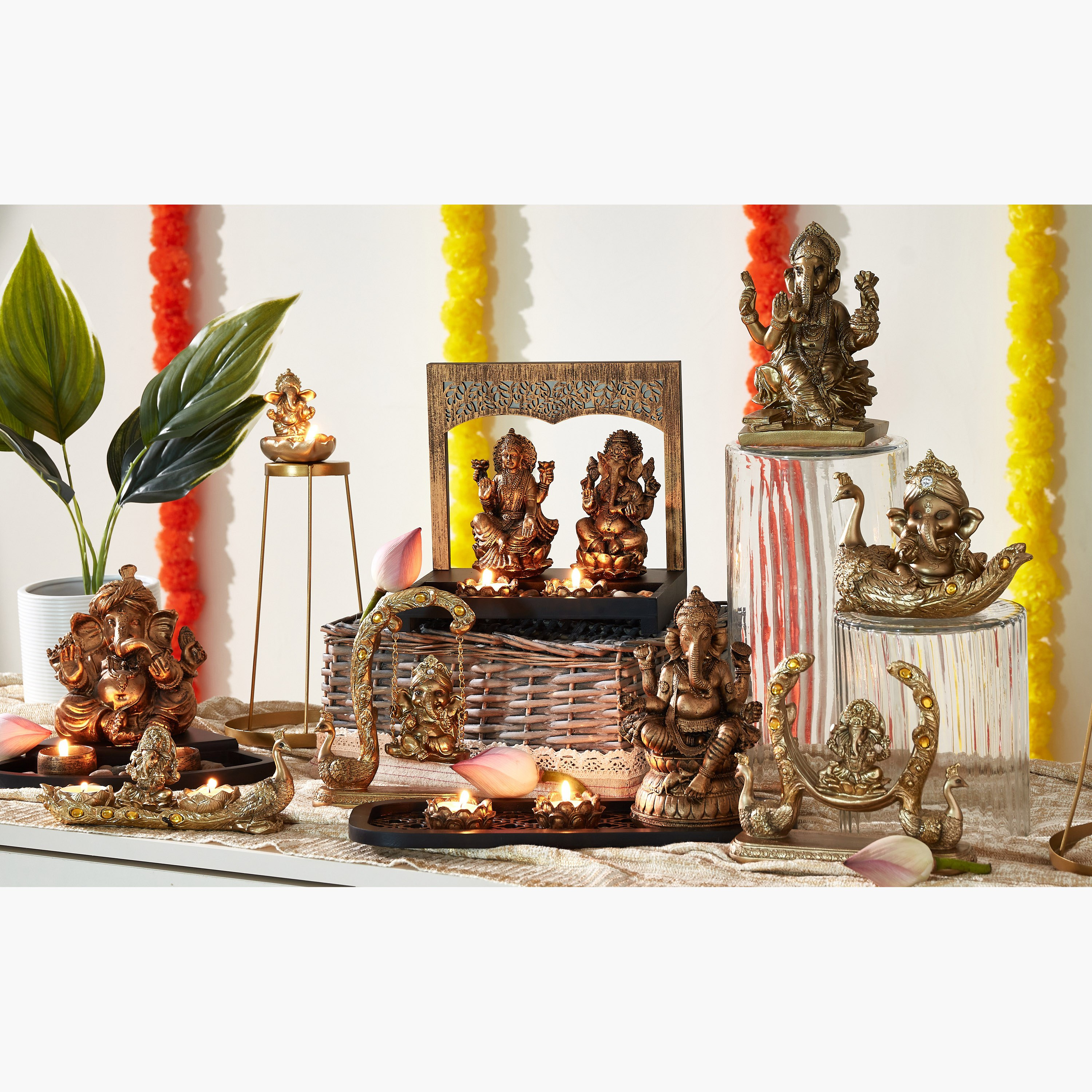 Ganesha and Laxmi Resin Figurine Tealight Holder-hbxlivingroom-decorandaccessories-candleholders-image-6