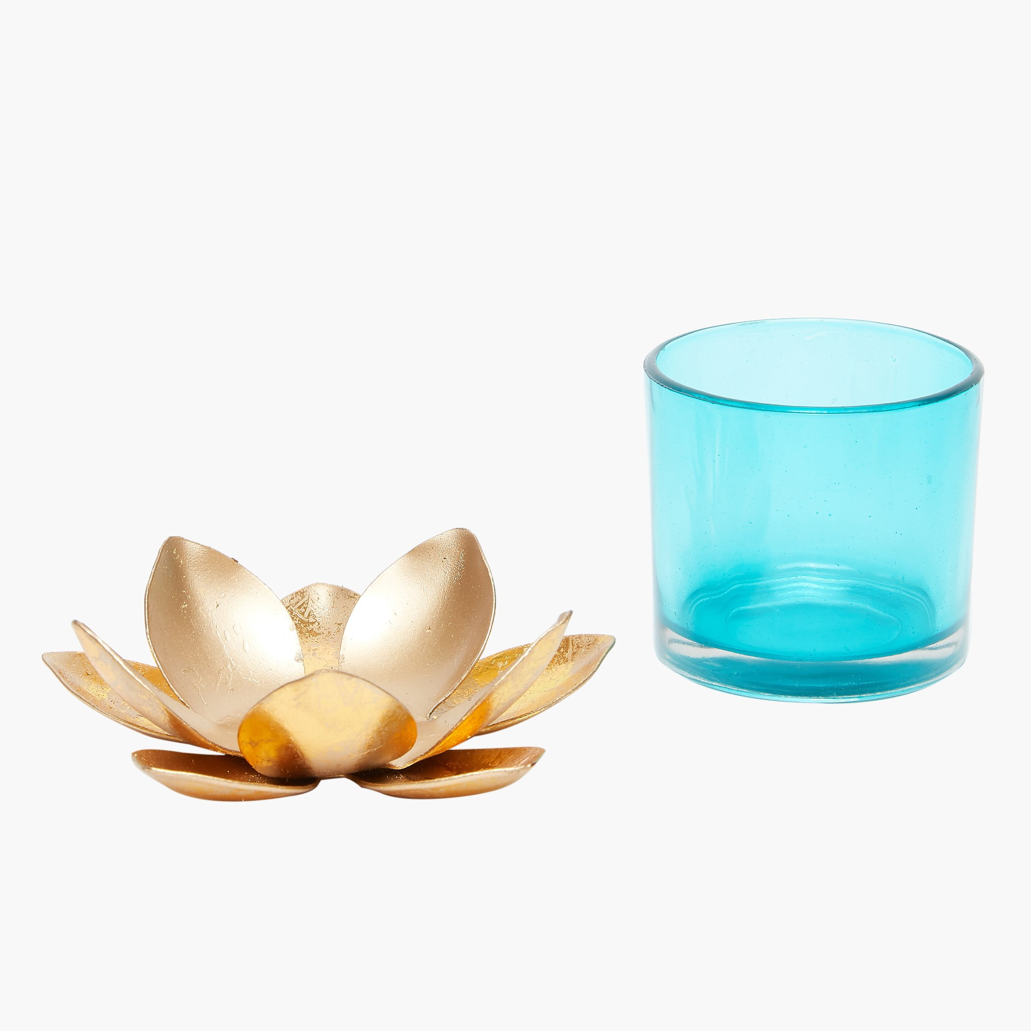 حامل شموع صغيرة مزخرف بغطاء زجاجي من لوتس-hbxlivingroom-decorandaccessories-candleholders-image-3