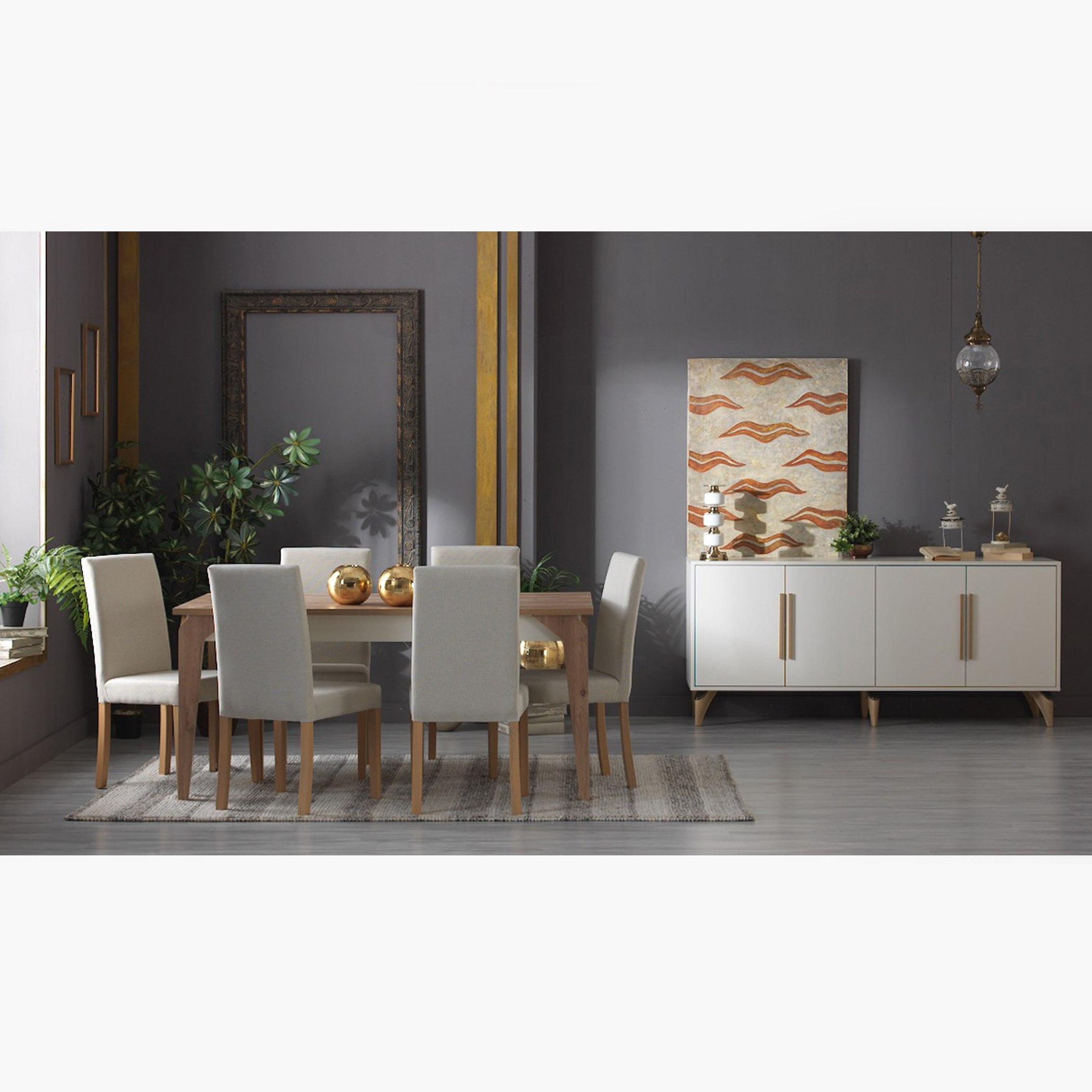 طقم سفرة 6 مقاعد من مون لايت -hbxfurniture-diningtablesandsets-diningsets-sixseater-image-6