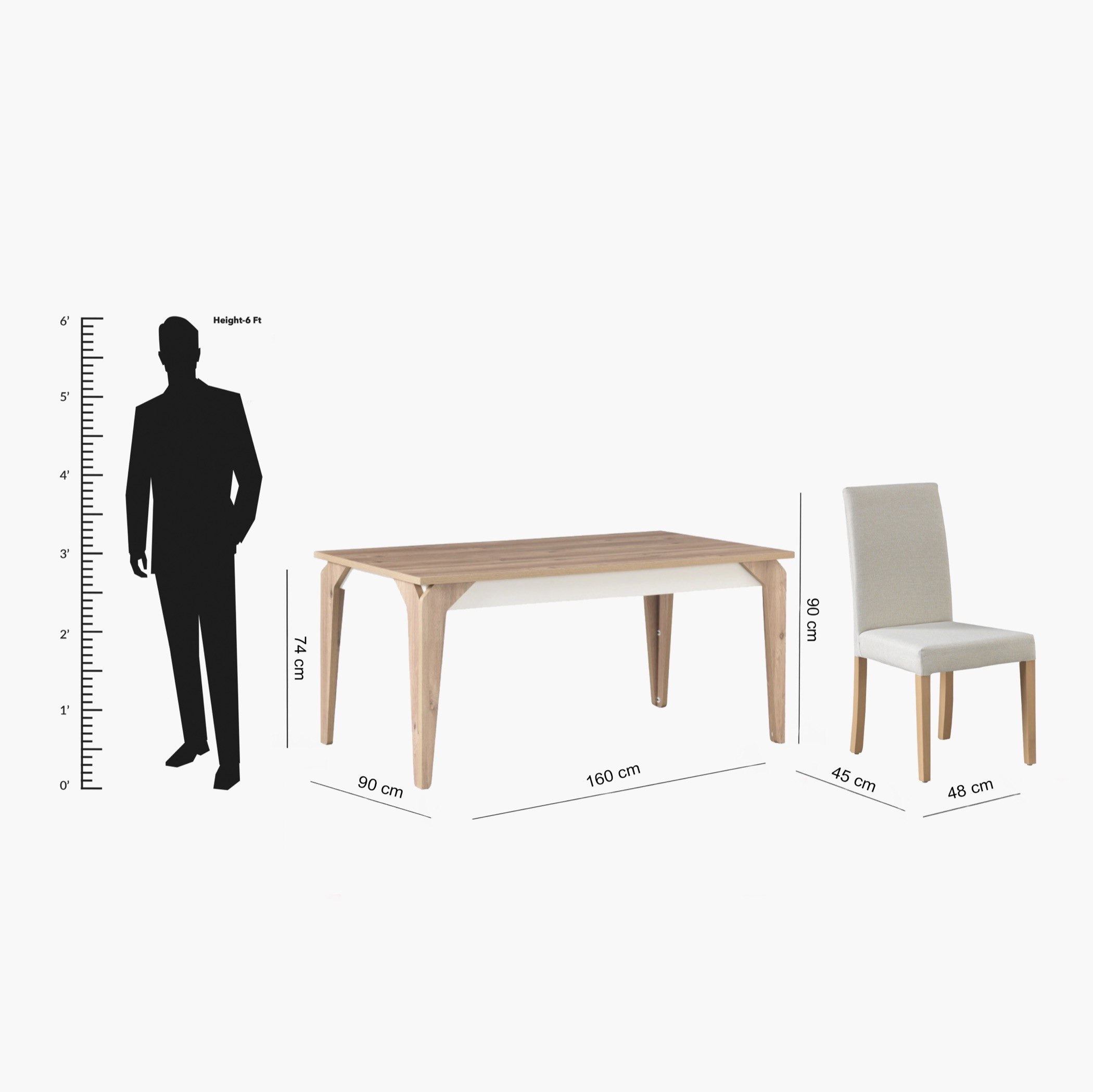 طقم سفرة 6 مقاعد من مون لايت -hbxfurniture-diningtablesandsets-diningsets-sixseater-image-8