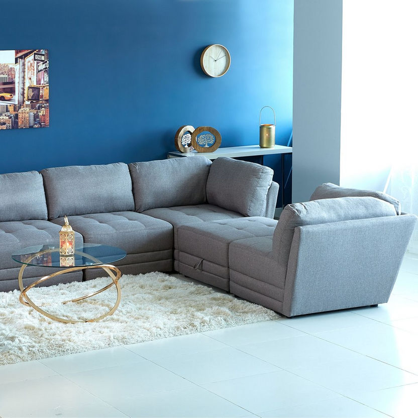 Curvy 1-Seater Armless Fabric Sofa-Modular Sofas-image-10